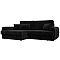 Диван угловой Лига-057 НПБ угол левый Велюр SEVEN 35 черный