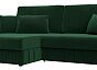 Диван угловой лига-057 нпб угол левый велюр seven 626 зеленый еврокнижка