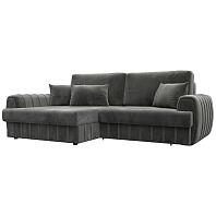 Диван угловой лига-057 нпб угол левый велюр tower 10 серый еврокнижка