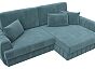 Диван угловой лига-057 нпб угол правый велюр seven 113 бирюзовый еврокнижка