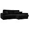 Диван угловой Лига-057 НПБ угол правый Велюр SEVEN 35 черный