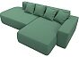 Диван угловой лига-065 угол правый рогожка амур 11 зеленый еврокнижка