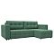 Диван угловой Лига-075 угол универсальный Рогожка Амур 11 зеленый