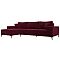 Диван угловой Льюес Микровельвет Бордовый Левый