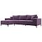 Диван угловой Льюес Микровельвет Сиреневый Левый