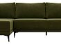 Диван угловой льюес микровельвет зелёный левый без механизма