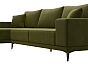 Диван угловой льюес микровельвет зелёный левый без механизма