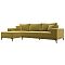 Диван угловой Льюес Микровельвет Жёлтый Левый