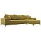 Диван угловой Льюес Микровельвет Жёлтый Правый