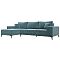 Диван угловой Льюес Велюр Бирюзовый Левый