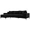 Диван угловой Льюес Велюр Чёрный Левый