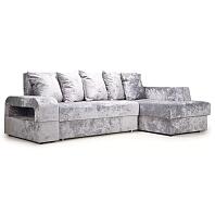 Диван угловой марго 1 (32) правый угол велюр светло-серый еврокнижка