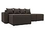 Диван угловой модульный лига-063 угол левый рогожка амур 05 коричневый без механизма