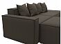 Диван угловой модульный лига-063 угол левый рогожка амур 05 коричневый без механизма