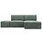 Диван угловой модульный с пуфом Лига-060 НПБ угол универсальный Велюр BRUT 08 зеленый