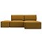Диван угловой модульный с пуфом Лига-060 НПБ угол универсальный Велюр BRUT 10 желтый