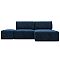 Диван угловой модульный с пуфом Лига-060 НПБ угол универсальный Велюр BRUT 11 синий