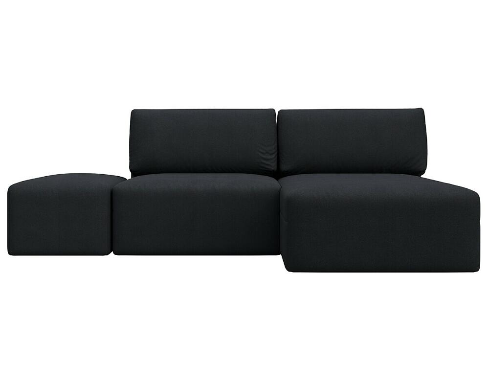 

Диван угловой модульный с пуфом Лига-060 НПБ угол универсальный Замша JOLY 16 темно-серый