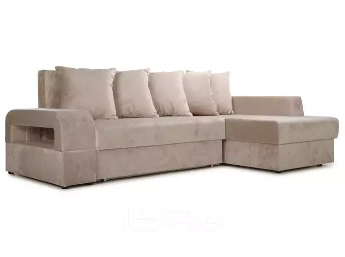 Диван угловой правый Марго 1 (26) (УП) бежевый велюр