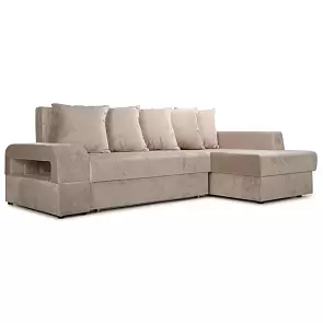 Диван угловой правый Марго 1 (26) (УП) бежевый велюр