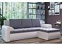 Диван угловой правый ванкувер (01) экокожа белая/велюр серый еврокнижка