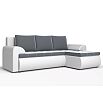 Диван угловой правый Ванкувер (01) экокожа белая/велюр серый