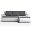 Диван угловой правый Ванкувер (01) экокожа белая/велюр серый