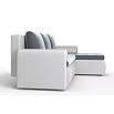 Диван угловой правый Ванкувер (01) экокожа белая/велюр серый