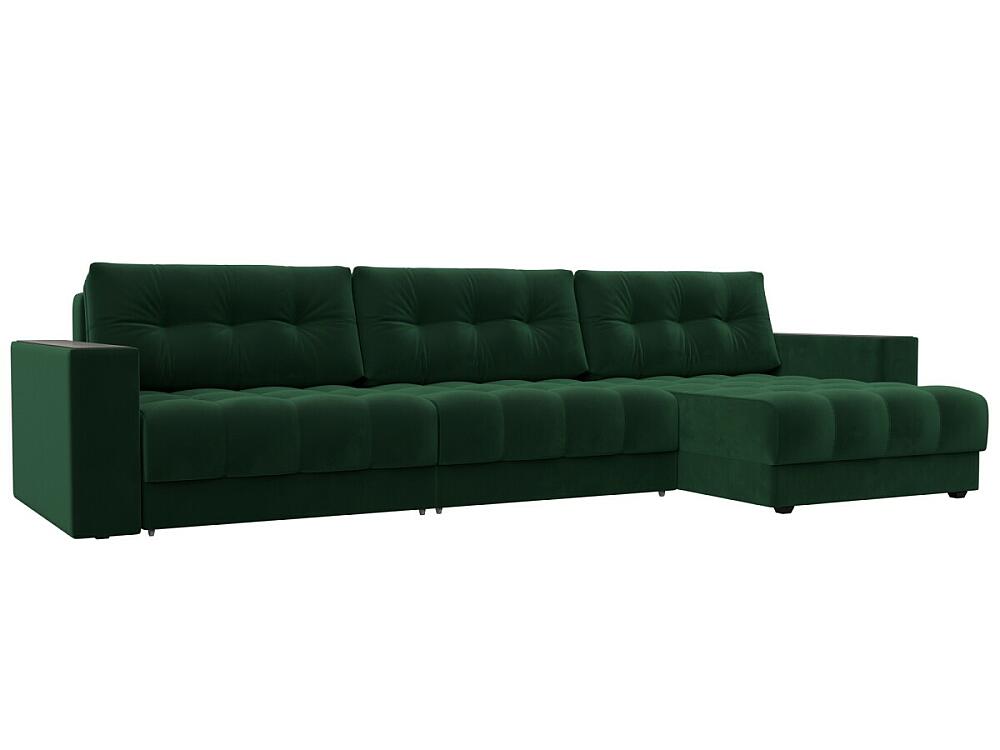 

Диван угловой с декором Лига-049 НПБ Лонг Велюр SEVEN 626 зеленый