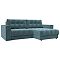 Диван угловой с декором лига-049 нпб велюр seven 113 бирюзовый еврокнижка