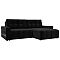 Диван угловой с полками лига-053 нпб велюр seven 35 черный еврокнижка