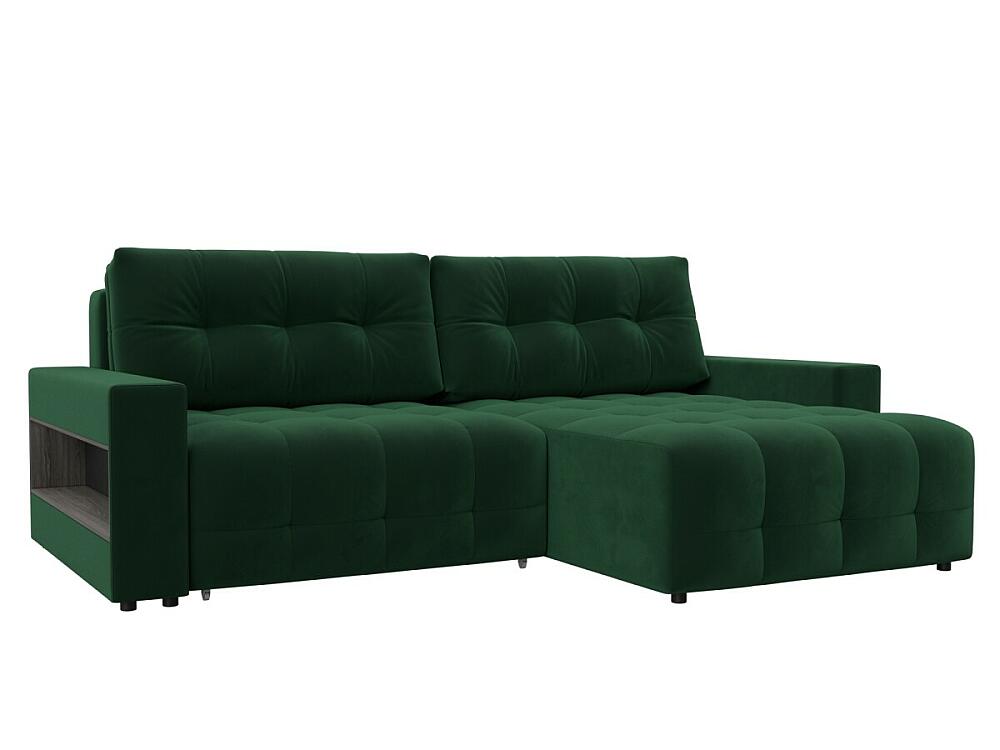 

Диван угловой с полками Лига-053 НПБ Велюр SEVEN 626 зеленый