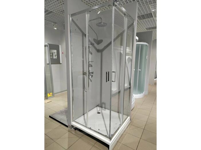 Душевой поддон акриловый Aquatek DPA-0000005 90*90*15 см, квадрат с ножками и с фронтальным экраном, без сифона Выставочный образец