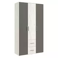 Фиеста NEW Шкаф 3-х ств (1200) без зеркала (Графит/Дуб Крафт Белый)