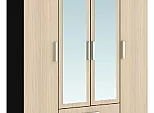 Фиеста Шкаф для одежды 4-дверный (Дуб беленый, венге)