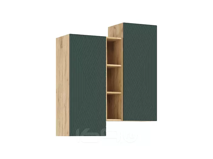 Флэш Шкаф подвесной комбинированный (Браш Мени Грин, Дуб Крафт)