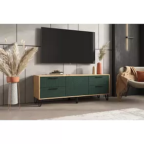 Флэш Тумба ТВ (1500) (Браш Мени Грин, Дуб Крафт)