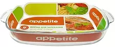 Форма стекл прям 34х22х6см/2,4л с руч ТМ Appetite