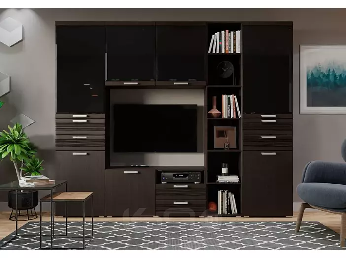 Гостиная Асти Вариант №1 (Шоколад, Венге)