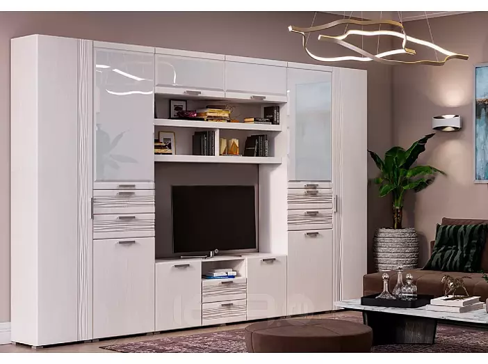 Гостиная Асти Вариант №3 (Сандал светлый, Сандал светлый)