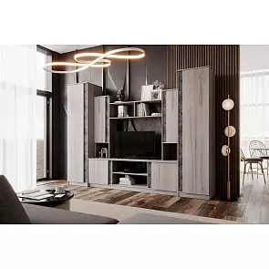 Гостиная Атлантида 5 (Дуб Крафт серый/Бетон Темный, Дуб Крафт серый)