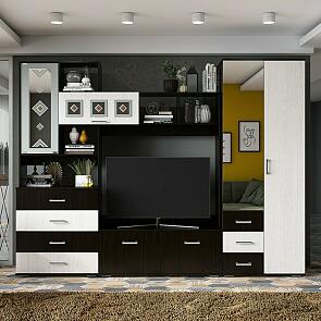 Гостиная Белла (гостиная) (Дуб беленый/Венге, Венге)