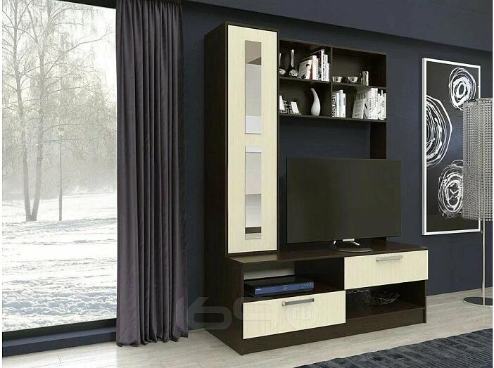 Гостиная Фиеста центр (Дуб беленый, Венге)