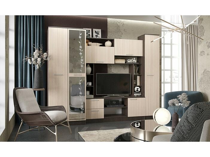 Гостиная Флора (Дуб беленый, Венге)