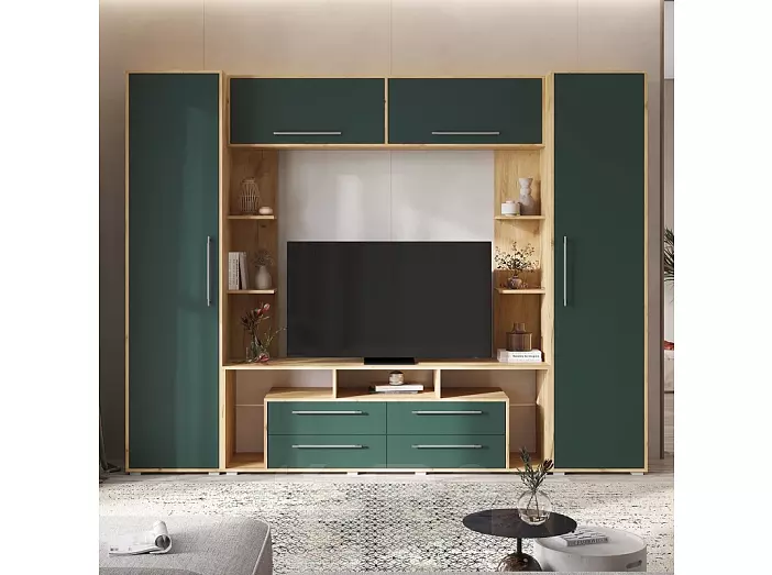 Гостиная Гармония  (Браш Мени Грин, Дуб Крафт)