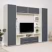 Гостиная Гармония  (Графит Софт NEW, Белый)