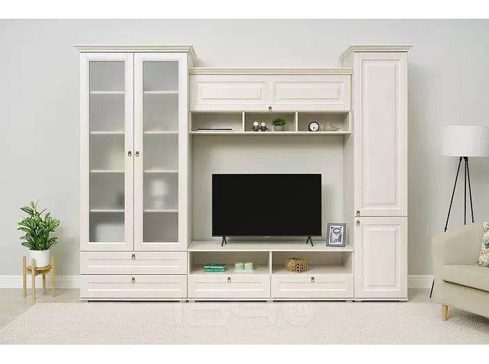 Гостиная Престиж 1 Вариант №1 (Сандал светлый, сандал светлый)