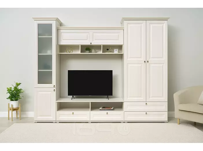 Гостиная Престиж 1 Вариант №3 (Сандал светлый, сандал светлый)