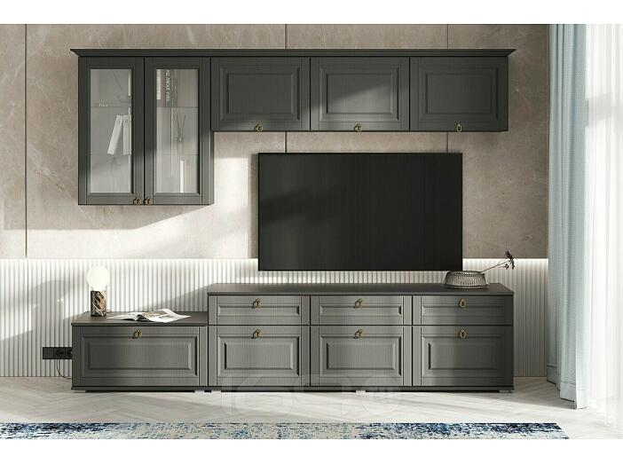 Гостиная Престиж 1 Вариант №5 (Графит структурный, Графит)