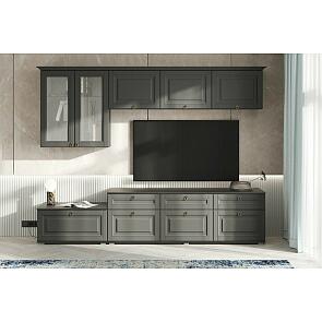 Гостиная Престиж 1 Вариант №5 (Графит структурный, Графит)